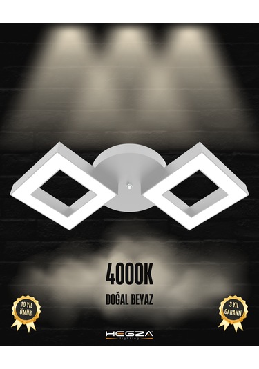 Alato Gri Kasa, Doğal Beyaz Işık Modern Plafonyer Led Avize GRİ RENK