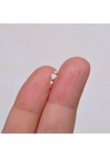 925 Ayar Gümüş Minik Kalpli Halka Hızma Gümüş