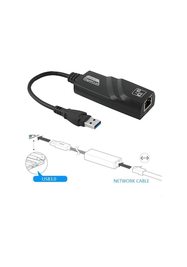 Usb Gigabit Ethernet Çevirici Dönüştürücü 3.0 Adaptör 1000Mbps (525500727)