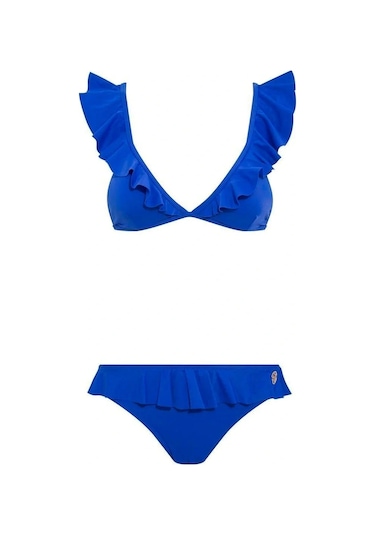 U.S. Polo Assn. Kadın Saks Mavi Bikini Takım Saks Mavi