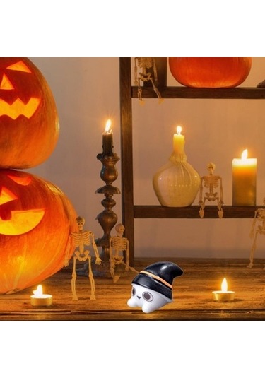 Lijinxu Cadılar Bayramı Mini Heykelcik 2,9x1,9-cm-şapka-elf