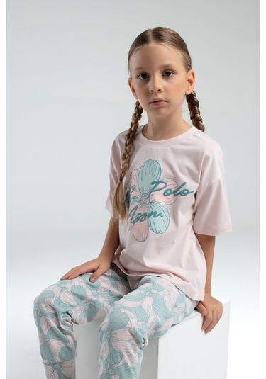 U.s. Polo Assn. Kız Çocuk Pembe Kısa Kol Pijama Takım Us2077 Pembe