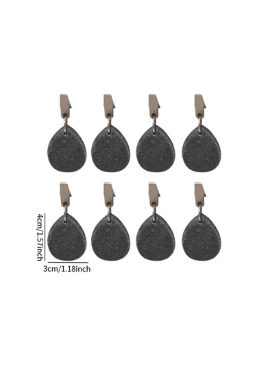 Homyl 8x Masa Örtüsü Ağırlıkları Yemek Masası Bahçe İç Siyah 4 Cm
