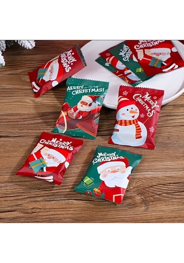 Yılbaşı-noel Kurabiye Bisküvi Ambalaj Poşeti -5 Adet