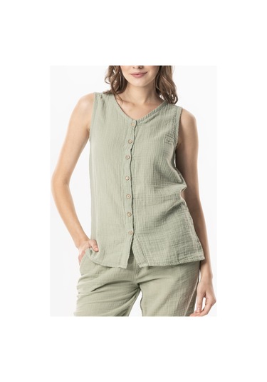 Kolsuz Melis Yazlık Müslin Bluz Zeytin Yeşili Zytnysl Zeytin Yeşili