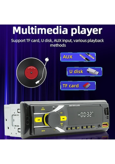 Suofeng Araç Mp3 Çalar - Bluetooth, Fm Radyo, Usb/tf Kart Oynatıcı, Sesli Asistan Ve Uzaktan Kumandalı Çok Fonksiyonlu Otomobil Müzik Sistemi