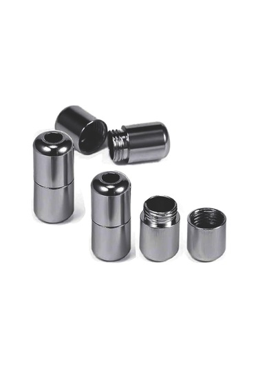 Ayarlanabilir 1 Çift Siyah Vidalı Kapsül Uçlu Yuvarlak Lastik Pratik Bağcık Siyah