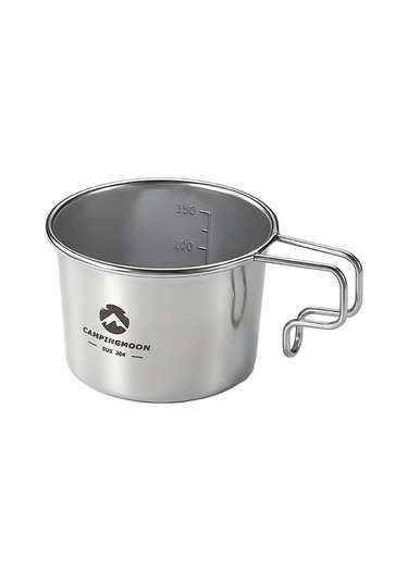 Ranyeek 304 Paslanmaz Çelik Kamp Kupa, Doğrudan Isıtılabilir, İç Ölçü Skalaları, Taşınabilir, 160ml Gümüş