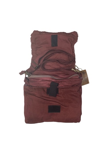 Vintage Küçük Salaş Unisex Günlük Çapraz Postacı Çantası S Boy 26x20cm Bordo