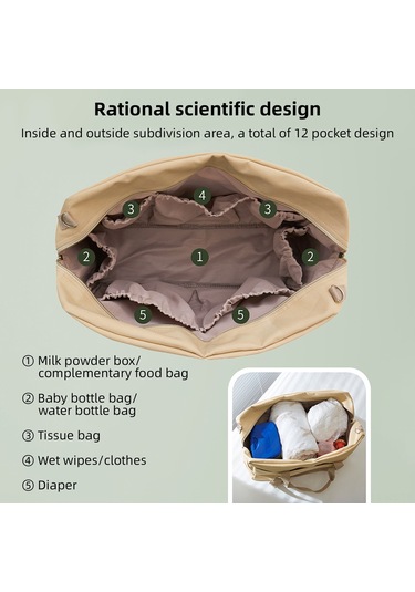 Reedark Insular Ma1011 Çok Fonksiyonlu Hafif Bebek Sırt Çantası, 12 Cep Ve İç Bölme Tasarımı, Taşınabilir Gri