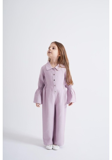Oliventhekid Lila Lastikli Kız Çocuk Tulum Lila Lila