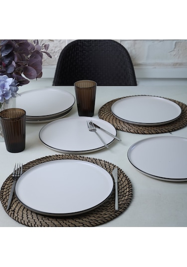 Simply Nordic Servis Tabağı 28 Cm 6 Adet 19985 Beyaz - Siyah