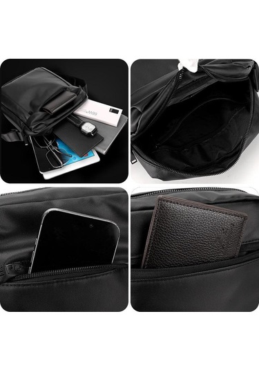 Sones Wepower Erkek Postacı Çantası Büyük Kapasiteli Seyahat Ve Yolculuk İçin Omuz Çantası Siyah Siyah