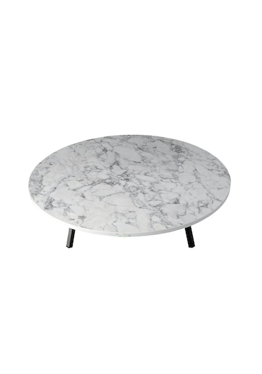 Dzgn Home Katlanabilir Metal Ayaklı Ahşap Yer Sofrası Beyaz 90