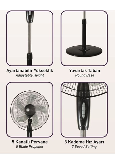 Joysidea 16'' 40 W Ayaklı Vantilatör