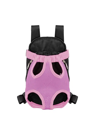 Çift Omuz Nefes Taşınabilir Seyahat Pet Köpek Taşıyıcı Sırt Çantası Örgü Pink S
