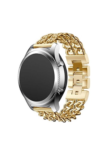 Galaxy Watch 46mm 22mm Uyumlu Krd-17 Metal Zore Kordon-siyah