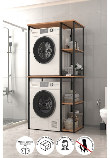 Bofigo Çamaşır Makinesi Dolabı Kurutma Makinesi Dolabı Metal Banyo Dolabı Mısra Çam