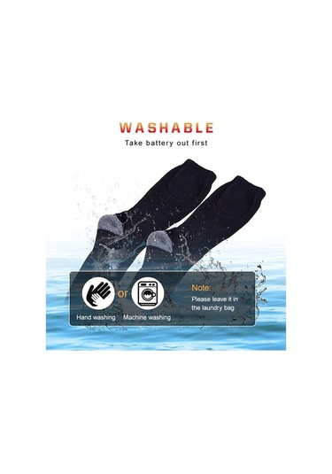 Willowhaven Kış Elektrikli Isıtma Çorapları Soğuk Hava Isıtmalı, Pamuklu, 35-44 Cn, Siyah/gri, Powerbanklı Siyah