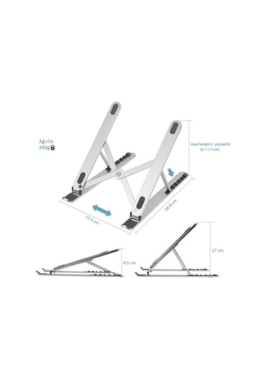 Laptop Stand Macbook Notebook Katlanabilir Metal Stand