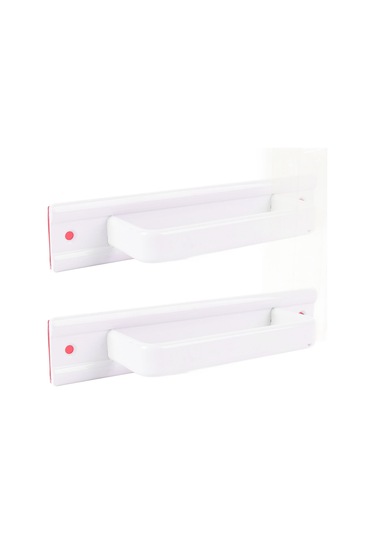 Vkemall Alüminyum Çelik Pencere Dolap Kaydırma Kapı Kolu, Delme Yok Kurulum, Modern Basit Tasarım, Beyaz, 2 Adet Beyaz