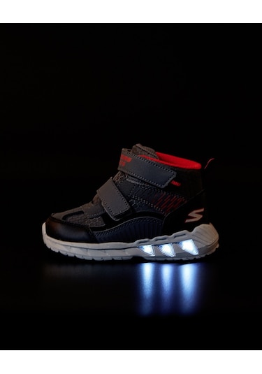 Skechers Magna - Lights Küçük Erkek Çocuk Gri Işıklı Bot 401504N Ccbk Gri