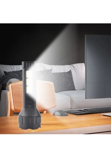 Wellhise 659 Usb Şarjlı El Feneri Cob Yan Işık Güçlü El Feneri Usb Şarj Edilebilir Açık Kamp Lambası Taşınabilir