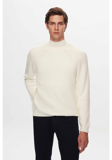 D's Damat Slim Fit Ekru Selanik Örgü Kazak 3ec0622567721 Ekru