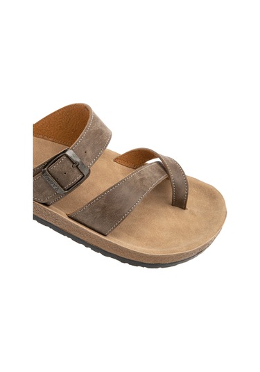 Muya Haiko Anatomik Taban Erkek Bantlı Parmak Arası Terlik Vizon