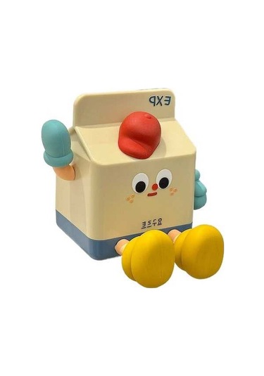 Opulentliving Süt Kutusu Gece Lambası Yatak Odası Uyku Sevimli Uyku Çok Renk Cam Abajur Pil Li Çok Renkli