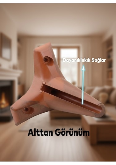 Aspen Mobilya Ayağı 12 Cm Ahşap Desenli Kanepe Koltuk Tv Ünitesi Baza Uyumlu Kahverengi