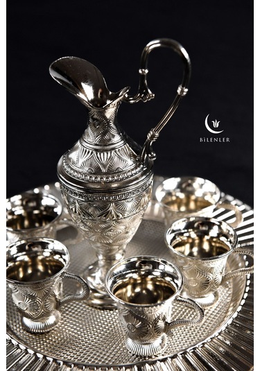 Lüks Gümüş Renkli Kaf Zemzem Takımı 8 Parça