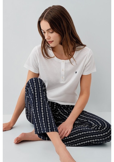 Pierre Cardin Kadın Beyaz Pijama Takım Beyaz