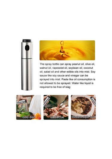 Youtek Stok Mutfak Yağlı Sprey: Paslanmaz Çelik, 135ml, Barbekü-fitness Kontrol, Basınçlı Sprey Flakon, Gümüş, Tekli Paket Çok Renkli