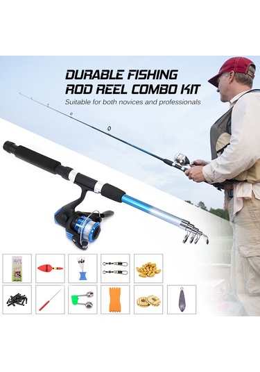 Shineyee Mavi Plastik Bobinli Spinning Makine Seti - 40-180cm Uzunluk Seçenekli Başlangıçcı İçin Olta Takımı Tüm Ekipmanlar Dahil
