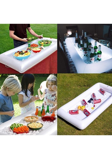 Leezsing Taşınabilir Şişme Buz Bar - Havuz Partileri Ve Açık Hava Kullanımı İçin Pratik Çözüm BEYAZ