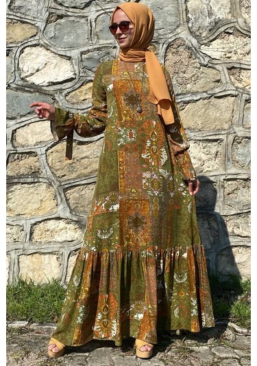 Nehir Elbise Yeşil Normal