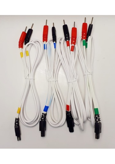 Agremon Compex Uyumlu Pin Uçlu Kablo Seti 4 Adet Kablo ve 1 Paket Tens Elektrot