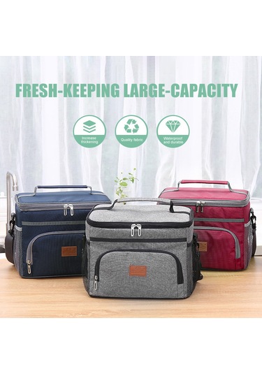 Yaozixa 16l Isı Saklama Çanta - Dışarı Piknik Çantası, Leakproof Termos Çanta, Ofis/okul Yemek Çantası, Araçlık Buz Çantası, Mavi Çok Renkli