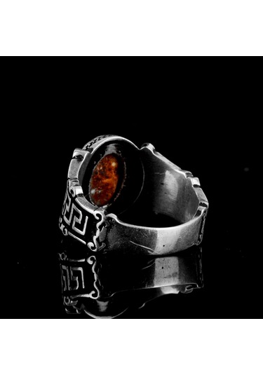 Gerçek Doğal Arizona Turkuaz Taş Yüzük, 925 Ayar Gümüş Erkek Yüzük Gümüş