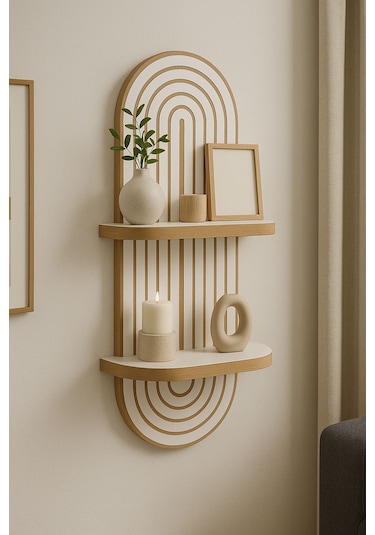 Arya Dekoratif Duvar Rafı Balkon Dekor Rafı Mdf Beyaz 70 20 Cm