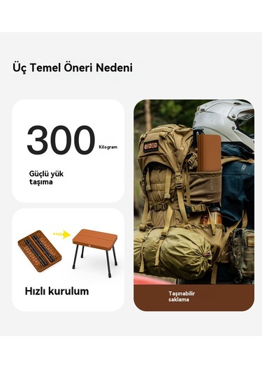 Edwardest Dış Mekan Kamp Saklama Kutusu Katlanır Tabure Katlanabilir Taşınabilir Sandalye Kahverengi