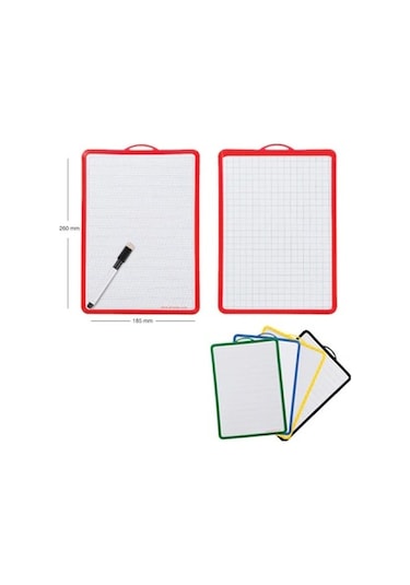 Plastik Çift Yüzlü Yazı Tahtası 25x35  Kalemli Silgili