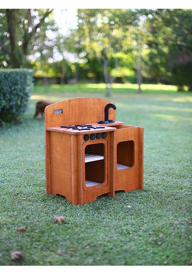 Mandu Ahşap Çocuk Dış Mekân Mutfak Ahşap Rengi