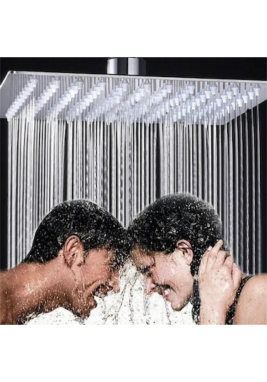 Beyaz Dumanı 8/10/12in Paslanmaz Çelik Kare Duş Başlığı Yüksek Basınçlı Duş Püskürtücü Üst Duş Başlığı Krom Su Tasarrufu Banyo Aksesuarları S Diğer