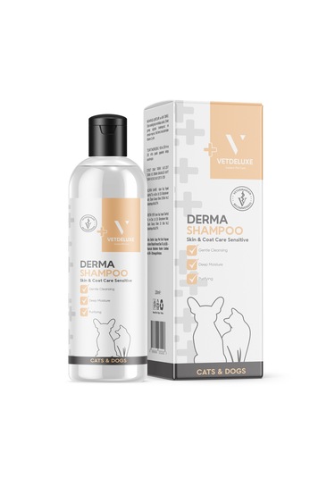 VETDELUXE Derma Cat / Dog Hypoallergenic Shampoo Hassas Ciltli Köpekler ve Kediler İçin Şampuan 200 ml
