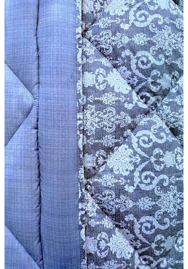 Lux Uyku Seti-tek Kişilik-lastikli Çarşaflı 2yastık Kılıflı-özel Çantada Modern Damask İndigo