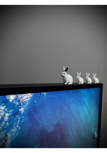 4 Parça Sevimli Tavşan Ailesi Dikiz Aynası Süsü - Ayna Süsü Araba Süsü Torpido Süsü Oto Aksesuar