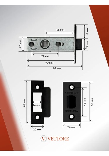 Vettore Veya İçin Kapı Kolu, Kilitli Mekanizmalı, Mat Siyah 61890170