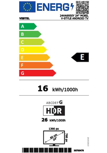 Vestel 24HA9950Y 24'' 60 Ekran Mobil V-Style HD Ready Android TV